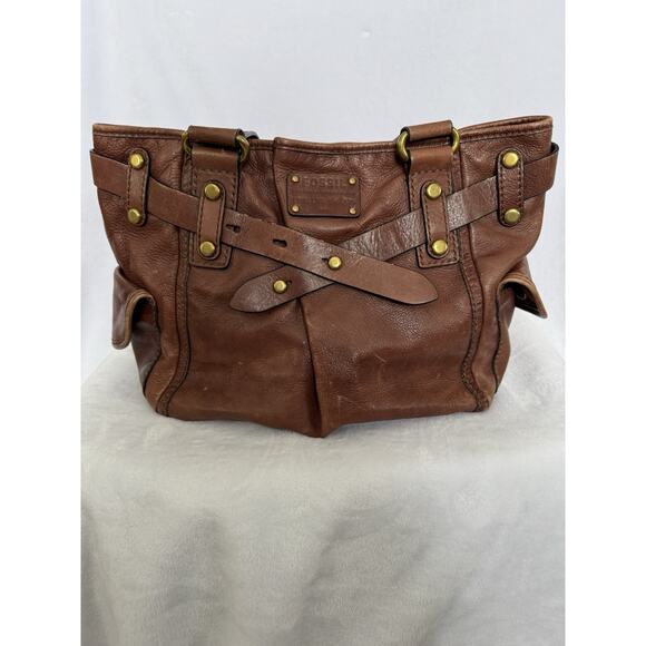 Fossil Handbags - Fossil Long Live Vintage Brown Leather Shoulder Bag